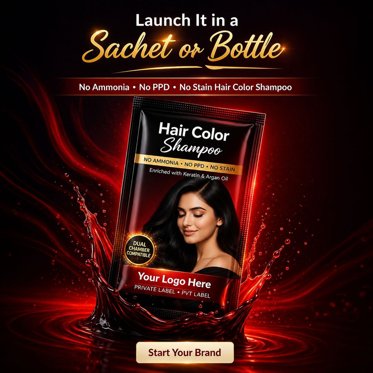 Hair Color Shampoo Sachet